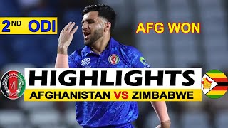 AFGHANISTAN VS ZIMBABWE 2ND ODI FULL MATCH HIGHLIGHTS 2024  AFG VS ZIM 2ND ODI HIGHLIGHTS [upl. by Romona305]