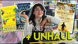 PROPÓSITOS LECTORES 2024📚🎉  UNHAUL  20 LIBROS que se van de mi librero [upl. by Esidarap]