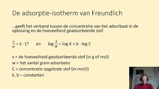 De adsorptie isotherm van Freundlich [upl. by Eiramanel]