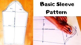 How to draft a basic sleeve pattern Long Sleeve Easy sleeve pattern draftingmaking for beginners [upl. by Andee246]