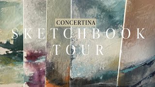 Sketchbook Tour  Abstract Landscapes  Concertina Sketchbook Ideas [upl. by Livvyy]