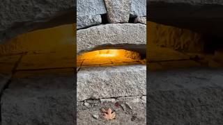 The Light Within the Stone Wall  shorts construction technique stone homedecor [upl. by Einahc]