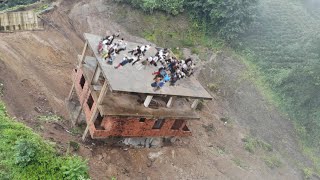 Landslide Horror Buildings Сollapse in Kullu floods across Himachal Pradesh India [upl. by Laks243]