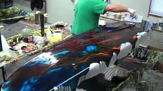 Austin Surfboards presents quotClassic Resin Swirlquot Lamination [upl. by Etrem]