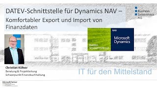 DATEVSchnittstelle für Dynamics NAV – Komfortabler Export und Import von Finanzdaten [upl. by Nyleahs700]