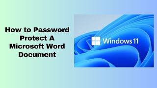 How to Password Protect A Microsoft Word Document [upl. by Fraase]