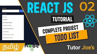 Build a Reactjs ToDo List App with LocalStorage  StepbyStep Tutorial CRUD Tamil  Part2 [upl. by Itteb]