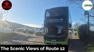 Scenic Views and a Thrash  Southern Vectis Enviro400 MMC 1654 HF66 CHG on Route 12 [upl. by Daniell]