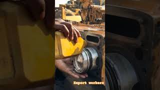 Dozer engine rebuild piston installing in shortsvideo trucking workshop youtubeshorts viral [upl. by Wetzell]