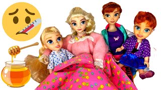 Elsa Unwell  Elsa and Anna Toddlers  Make Mommy Soup  Homework  Elsa is Sick [upl. by Puduns]