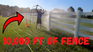 8 Pressure Washing Vinyl Fence  My Biggest Job Yet [upl. by Aimee]