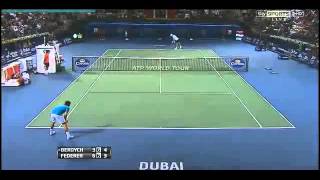 Roger Federer vs Tomas Berdych ATP Semifinals Dubai Tennis 2013 [upl. by Hirschfeld]