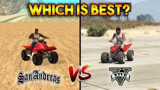 GTA 5 BLAZER VS GTA SAN ANDREAS QUAD BIKE  WHICH IS BEST [upl. by Alyal]