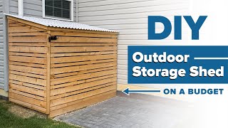 DIY Outdoor Storage Shed  On a Budget [upl. by Roarke]