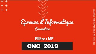 CNC MP 2019 Exercice  Épreuve dInformatique [upl. by Namqul]