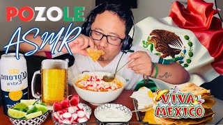 Mexican ASMR  Eating Pozole  Mukbang Mexico  Authentic Pozole Rojo [upl. by Meil]