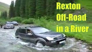 SsangYong Rexton crossing a Kensu river ford in an offroad trip [upl. by Dodie266]