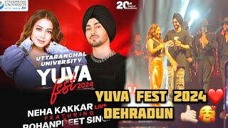 Neha Kakkar And Rohan Preet Singh Yuva fast 2024 Live Concert🤙🏻Uttaranchal university Dehradun🎤🎻 [upl. by Mikkanen]