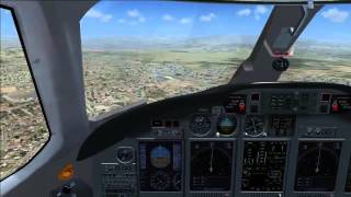 Cessna Citation X landing at Livermore Mun KLVK Cockpit view FSX [upl. by Trimmer214]