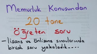 Memurluk Konusu ile ilgili sorular çözelim  tüm sınavlarda çıktı konu anlatım linkleri açıklamada [upl. by Weston]