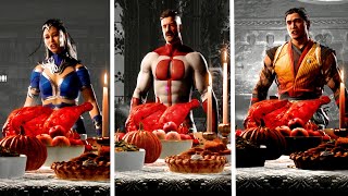 Mortal Kombat 1 Thanksgiving Fatality on All Characters [upl. by Dodwell]