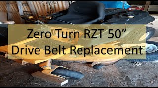 Cub Cadet RZT 50quot Zero Turn  Deck Belt Replacement [upl. by Bertram]