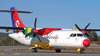 DAT ATR42 returns to Stord airport  April 2021 [upl. by Willis]