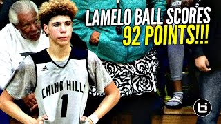 LaMelo Ball Scores 92 POINTS 41 In The 4th Quarter FULL Highlights Chino Hills vs Los Osos [upl. by Einner637]