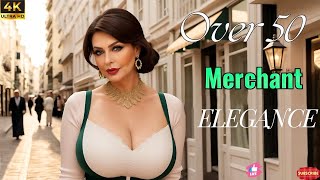 Natural Older Over 50 Beauty  Merchant Elegance Chic Fashion  ai art Lookbook Beauty 4K [upl. by Arodnap]