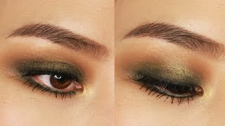 5 Minute Green Smokey Eye Makeup Tutorial  For Small or Hooded Eyes [upl. by Edwina]