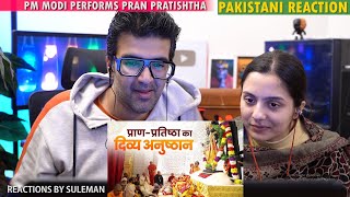 Pakistani Couple Reacts To PM Modi Performs Pran Pratishtha amp Bows Down To Prabhu Shree Ram Ayodhya [upl. by Ysnap367]