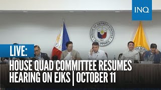 LIVE House quad committee resumes hearing on EJKs  October 11 [upl. by Ahsein281]