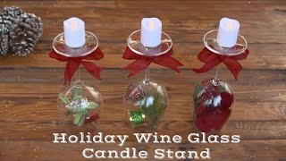 Holiday Wine Glass Candle Stand  Holiday Creations  Kroger [upl. by Annua401]