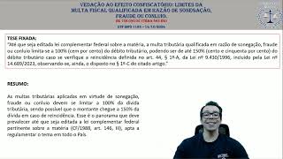 STF INFO 1153 multa tributária vedação ao confisco [upl. by Llebyram998]