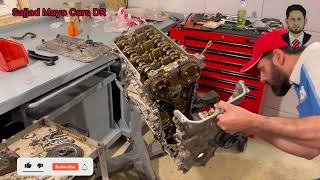 1ZR engine timing chain cover installation [upl. by Eerdna]