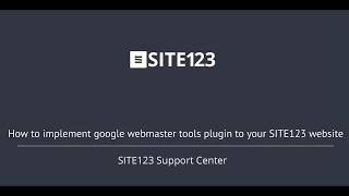 Implementing google webmaster tools plugin to SITE123 website [upl. by Retlaw]