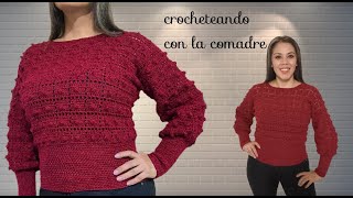 ⭐⭐⭐⭐⭐TUTORIAL BLUSA ELEGANTE A CRTOCHET EN PUNTO GARBANZO PARTE2💖 [upl. by Sadira676]