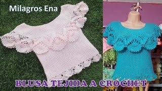 Blusa Tejida a Crochet para Verano parte 2 de 2 paso a paso en video tutorial [upl. by Jestude]