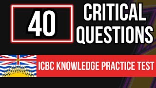 ICBC Knowledge Practice Test 40 Critical Questions [upl. by Eelloh]