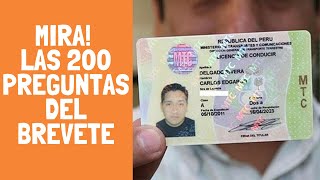 ¡MIRA LAS 200 PREGUNTAS para obtener el BREVETE A1 en Perú [upl. by Zacharia]