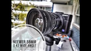 Neewer 58MM 043X Wide Angle Lens With Macro Unboxing amp Overview [upl. by Euqimod]