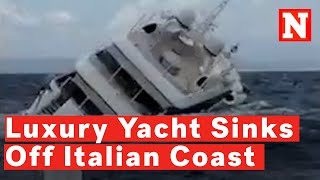 Luxury Yacht Sinks As Italian Coast Guard Rescues Crew And Passengers [upl. by Atteniuq]