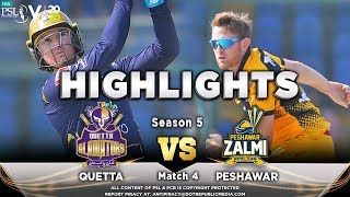 Quetta Gladiators vs Peshawar Zalmi  Full Match Highlights  Match 4  22 Feb  HBL PSL 2020 [upl. by Morita]