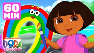 Doras Coloring Party w Rainbows 🌈 Dora the Explorer 1 Hour  Dora amp Friends [upl. by Stoneman]