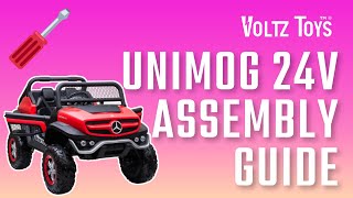 Mercedes Benz Unimog 24v Kids Electric Ride On Car Assembly Instructions  DG80833  Voltz Toys [upl. by Inait801]