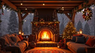 Snowy Winter Day by the Fire  Soothing Ambience amp Crackling Fire Logs❄️ [upl. by Yslehc]