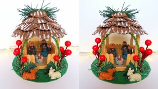 Pesebre Navideño con palitos de paleta ideas de nacimiento Manualidades navideñas [upl. by Croner40]