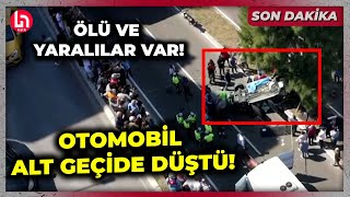 SON DAKİKA İzmirde feci kaza Otomobil alt geçide düştü 3 kişi hayatını kaybetti [upl. by Ahsemat]