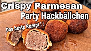 Crispy Parmesan Party Hackbällchen  The BBQ BEAR [upl. by Gnuh]