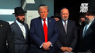 Trump visits grave of Chabad Lubavitch rebbe to mark anniversary of October 7 attack on Israel [upl. by Onitsuj]